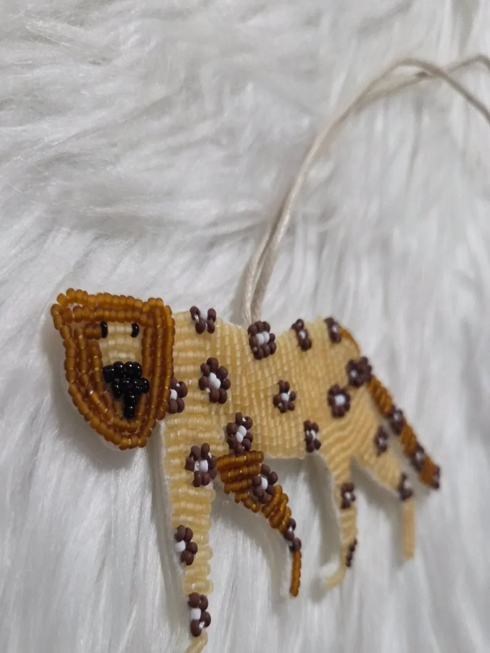 Beaded Leopard Design Bag Charm